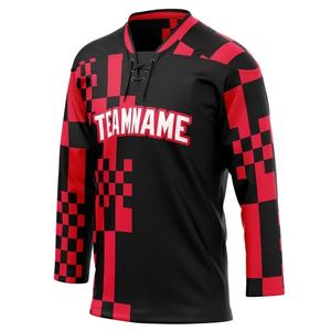 Alta calidad 100% poliéster ropa deportiva sublimación manga larga al por mayor OEM personalizado último hockey sobre hielo Jersey Unisex - Product Image 3