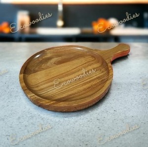 เขียงไม้สำหรับทำพิซซ่าแบบคลาสสิกถาดไม้สำหรับทำพิซซ่าพร้อมที่จับสำหรับหั่นขนมปังด้วยมือ - Product Image 4
