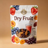 Op maat gemaakte digitaal bedrukte vochtbestendige staande zakjes voor gedroogd fruit, 120g 200g 500g, met ziplock en transparant venster