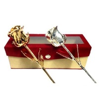 24K Silberbeschichtete Handgefertigte Rose Luxuriöses Romantisches Valentinstag- & Weihnachtsgeschenk für Sie Hochzeitstag Erschwinglich