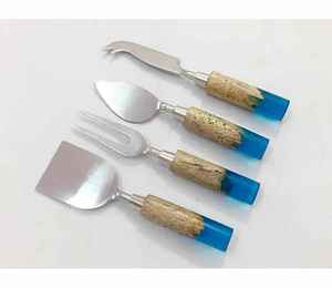 ชุดเครื่องใช้บนโต๊ะอาหารสเตนเลสปลอดภัยพร้อมด้ามจับเรซินชุดชีสเครื่องใช้บนโต๊ะอาหารสำหรับอาหารค่ำ - Product Image 2