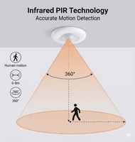 Sensor Gerak Inframerah PIR Tuya 360 Derajat untuk Plafon dengan Material ABS dan Wi-Fi untuk Lampu yang Terhubung dengan Aplikasi Tuya PST-HW400B