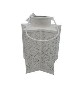 Mejor diseño hecho a mano hierro linterna titular vela soporte blanco lavado Color linterna para la decoración del hogar al por mayor a granel - Product Image 2