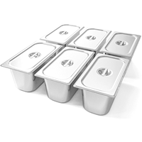 Bacs Gastronorm 1/1 GN en Acier Inoxydable Écologiques Instant Traders – Contenants Alimentaires Anti-Emmêlement pour Bain-Marie, Personnalisables