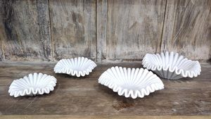 Bol à volants en marbre artisanal de 10 pouces, bol à fruits vintage à cannelures décoratives et plat à bijoux pour la décoration de la maison - Product Image 3