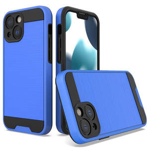 Coque hybride en métal brossé pour iPhone 13 Mini 5.4, bleue - Product Image 1