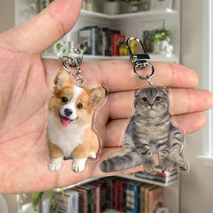 Porte-clés personnalisé avec portrait d'animal <span class=keywords><strong>de</strong></span> compagnie, breloque en acrylique personnalisée pour chien ou chat, un cadeau <span class=keywords><strong>de</strong></span> poche pour célébrer votre amour pour votre animal à fourrure - Product Image 2