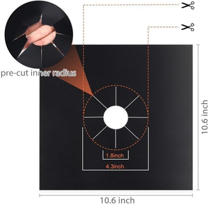Vente en gros de couvercle de brûleur de cuisinière à gaz PTFE épais antiadhésif facile à nettoyer protecteur de dessus de cuisinière <span class=keywords><strong>lavable</strong></span> réutilisable - Product Image 3