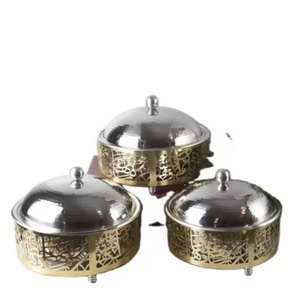 Casserole Hotpot élégante en métal 3 pièces excellente solution de réchauffement des aliments pour les fêtes de villas d'hôtel et les cuisines à domicile - Product Image 1