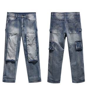 2025 Autumn Streetwear <b>Men's</b> Casual <b>Jeans</b> Slim Fit Stretch Denim <b>Trousers</b> <b>Men</b> Retro Embroidery Patchwork Straight <b>Jean</b> <b>Trousers</b> - Product Image 3