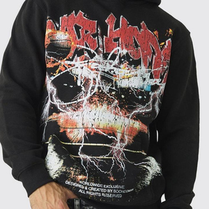 Sudaderas con capucha de talla grande de alta calidad para hombre, logotipo personalizado bordado, venta al por mayor, Sudadera con capucha de lana para gimnasio, suministro ODM - Product Image 2