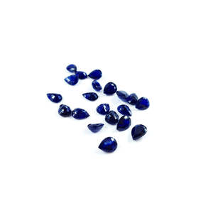 Saphir bleu naturel de Bangkok, pierres brutes calibrées en forme de poire 5x7mm et 6x8mm, pierres précieuses taillées émeraude et ovale, matériaux opale et aigue-marine - Product Image 1