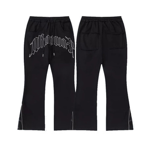 Wholesale Custom Oversized <b>Flared</b> Hip Hop Casual Cotton Color <b>Men</b> Flare Pants Factory Manufcature - Product Image 2