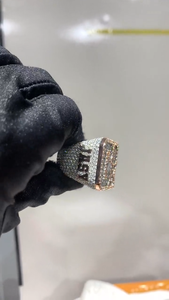 Custom Letter Iced Out 925 Sterling <b>Silver</b> Sparkling VVS Moissanite Diamond Hip Hop Luxury Statement <b>Ring</b> For <b>Men</b> Women Wear - Product Image 2