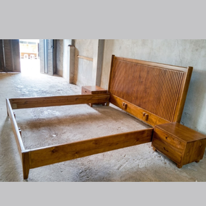 Lit de rangement moderne à hauteur réglable - 3 tailles 180x200cm en bois de teck massif, durable et économique - Product Image 6