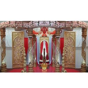 Cristal de mariage Bollywood Mandap/scène FIJI nouveau mariage en cristal de fibre dorée Mandap Londres Design moderne mariage en cristal Mandap - Product Image 1