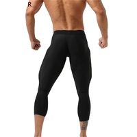 Leggings de sport pour homme en Spandex/Polyester, séchage rapide, résistants à l'eau, respirants, antibactériens, taille élastique, longueur intégrale