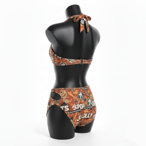 Conjunto de Bikini Premium para Mujer, 225 GSM, Nailon y Spandex, Diseño con Estampado Gráfico de Óxido, Estilo Panel, Logotipo con Transferencia Térmica - Product Image 4