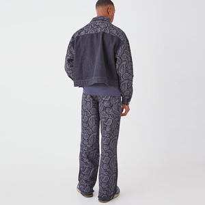 แจ็คเก็ตยีนส์ผู้ชายแบบสั่งทำพิเศษ ปี 2025 ทรงหลวม ลายพรางเคลือบผิว สไตล์สตรีทแวร์ สำหรับฤดูใบไม้ผลิ - Product Image 3