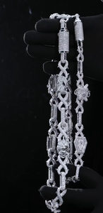 HipHop chaîne à maillons cubains lourds glacés Miami acier inoxydable zircon cubique argent cubain lien collier ensemble de bijoux pour hommes - Product Image 4