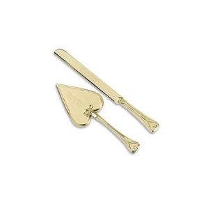 Wedding Cake Knife and Server Set Made of Brass Shiny Polished <b>Top</b> Design Brass Cake Knife and Server for Wedding - Product Image 2