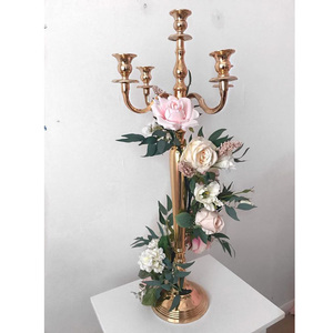 Home Decorate & Wedding Decor Exclusive Design 5 Arms in Candelabra <b>Tall</b> <b>Candle</b> <b>Holder</b> Customized Size Accepted Rose Gold Colour - Product Image 1