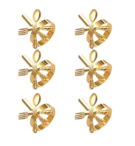 Anneaux de serviette en métal doré au design incroyable pour les mariages, les hôtels et les fêtes Accessoires de vaisselle pour les commandes en gros - Product Image 1