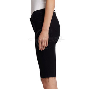 Pantalones cortos vaqueros de algodón de cintura alta para mujer, pantalones cortos transpirables de verano con logotipo personalizado, venta al por mayor 2025 - Product Image 2