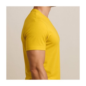 T-shirts pour hommes en gros, personnalisés, couleur unie, surdimensionnés, 100% coton, poids lourd, à vendre - Product Image 6
