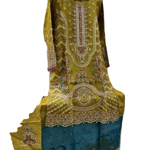 2022 indio pakistaní último Organza trabajo hecho a mano boda edición ocasión especial fiesta desgaste traje Venta caliente vestido de gasa - Product Image 1