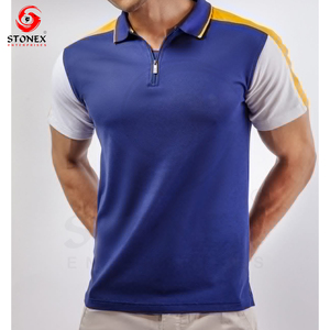 เสื้อโปโลแขนสั้นระบายอากาศลายกีฬาของผู้ชายเสื้อ100% โพลีเอสเตอร์ไซส์ใหญ่พิเศษ - Product Image 1