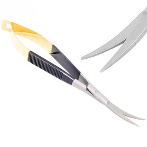 Ciseaux à ressort en acier inoxydable de haute qualité, 3 couleurs différentes, droits et courbés, avec pointe de lame tranchante pour outils de beauté des ongles - Product Image 1