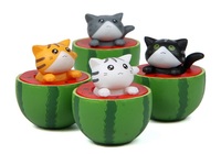 Nouveau Style mignon pastèque chaton modèle Miniature Figurine maison Table gâteau décoration