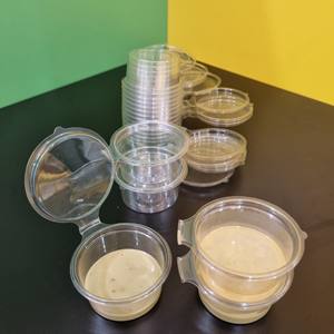 Récipient à sauce jetable en plastique PET 2oz 60ml avec couvercle à charnière Produits les plus vendus 2024 - Product Image 3