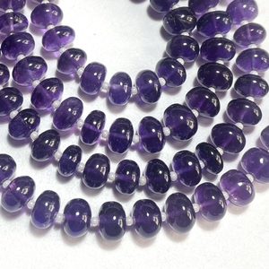 Vente en gros 7-8MM Améthyste Violet Rondelle Forme Lisse Pierres Précieuses Naturelles Perles Fournitures - Product Image 3