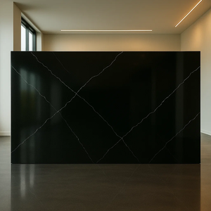 Dessus de vanité et plancher modernes de la meilleure qualité de quartz de noyau noir épaisseur de 20mm/30mm - Product Image 5