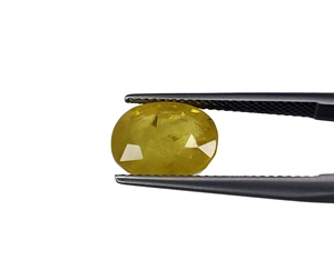 100% Naturel Chauffé Jaune Saphir Ovale Coupe Fine Qualité 6.02 Carat Bague Taille Septembre Pierre De Naissance Faisant Anneau Pendentif Lalas - Product Image 2