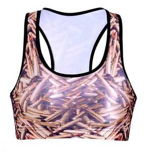 Sujetador deportivo de diseño sublimado, Sujetador deportivo con cremallera frontal 1/2 con chaleco de cuello alto en la espalda para mujer, ropa deportiva - Product Image 5