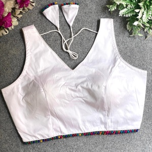 เสื้อเบลาส์คอวีลูกไม้สำหรับใส่ทำงานเสื้อเบลาส์ผ้าบานาราซิซิสแขนยาว10นิ้วปักตามแฟชั่นสำหรับงานแต่งงาน - Product Image 3