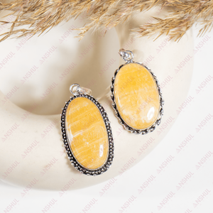 Pendentif en aventurine jaune de qualité supérieure, cristaux de guérison pour la méditation, bijoux pour les occasions spéciales, prix de gros. - Product Image 4