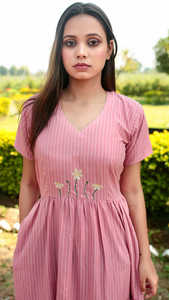 Vestido Largo Maxi de Verano 2026, Hecho a Mano, de Algodón Estampado, Manga Corta, para Mujer, Superventas - Product Image 2