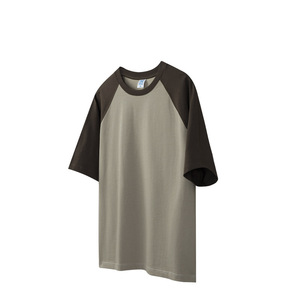 Heavy Weight 265G Cotton Raglan Oversized T Shirt Men Street Style Blank Custom Printing Regular Fit O-Neck Knitted Fabric - Product Image 4