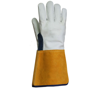 Gants de soudage en cuir de vachette à deux couches, fabriqués directement en usine, longs, ignifuges, doublés de polaire, épaissis, résistants à l'usure, pour soudeurs - Product Image 3