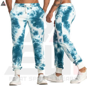 Pantalon ajusté surdimensionné en coton pour hommes personnalisé respirant taille élastique toile sublimation - Product Image 2