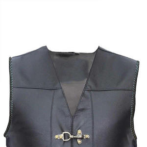 Premium Men's and Women's <b>Biker</b> Style V-Neck <b>Leather</b> Vest Long <b>Waistcoat</b> with V-neck for Winter Fashionable Plus Size Design - Product Image 4
