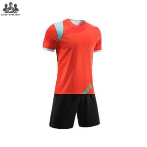 Uniforme de Fútbol de Manga Corta con Cuello en V, 100% Poliéster, Transpirable, de Secado Rápido y Ligero para Hombres Adultos, Diseño OEM, Colores Personalizados - Product Image 2