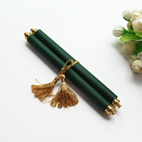 Venta caliente Green Scroll Invitación DE BODA Diseño personalizado con borla y caja de papel para bodas y eventos especiales