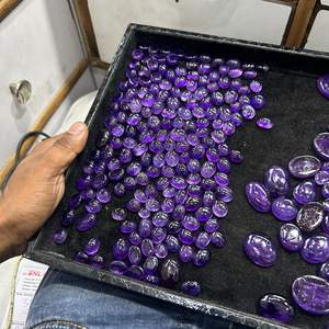 Cabochon d'améthyste bleu africain naturel de haute qualité 10*8 MM pierre précieuse de coupe ovale en vrac pour la fabrication de bijoux forme de pierre précieuse de coupe ovale - Product Image 1