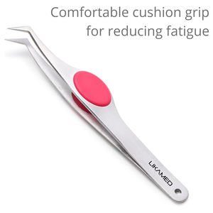 Pinzas de punta en ángulo de alta precisión LIKAMED con empuñadura de cojín, pinzas de joyería de 12cm con puntas en ángulo fino - Product Image 3