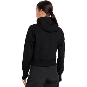 OEM personalizado bordado algodón polar pulóver cuello alto Sudadera con capucha de color negro de manga larga cuarto sudadera con cremallera para las mujeres - Product Image 4